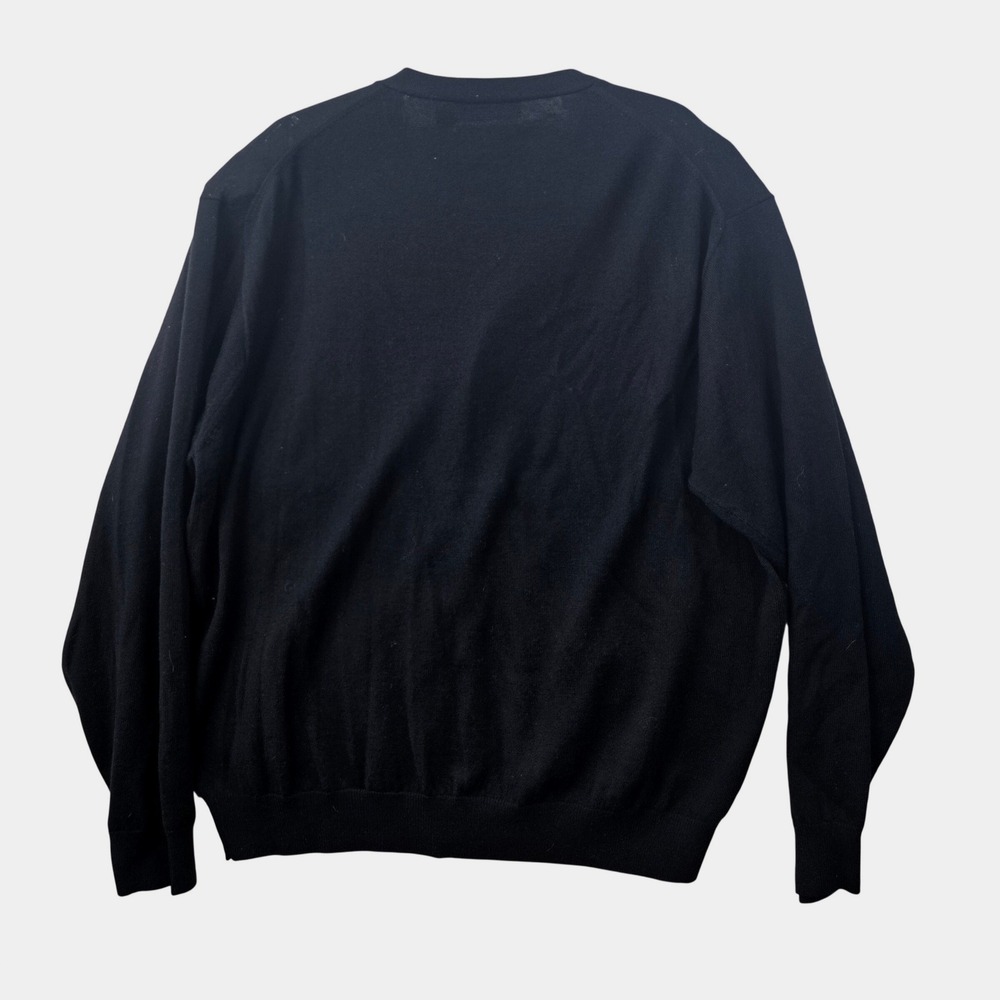 Eildon Hills Mens Extra Fine Merino Wool Vintage Cardigan Sweater XXL Black - Picture 6 of 7